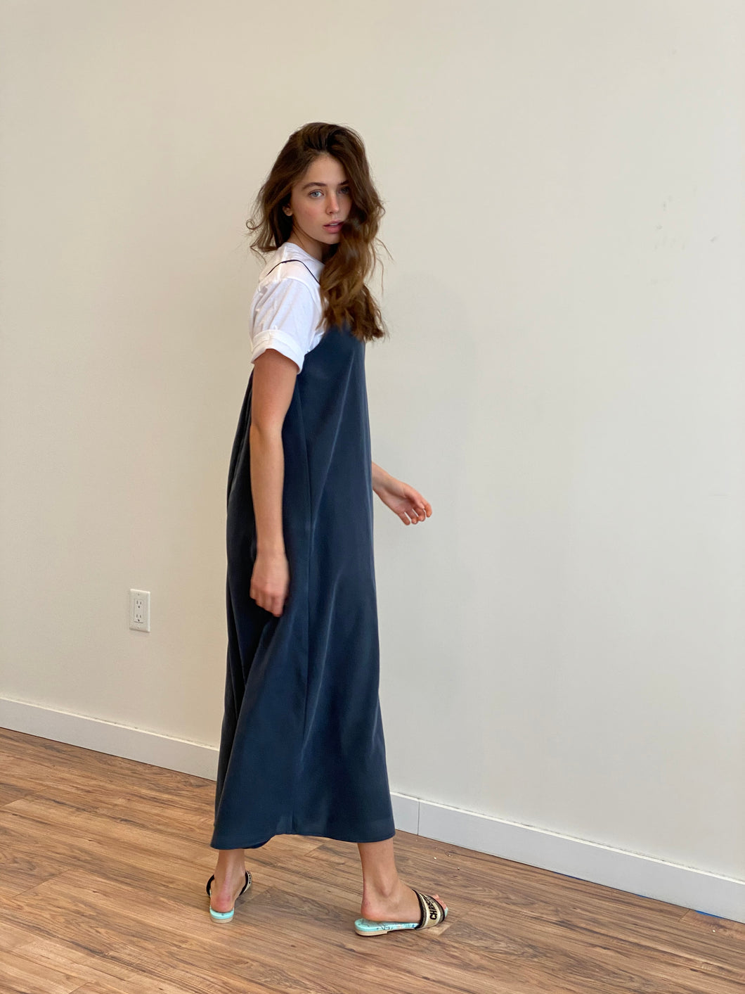 Navy Blue SlipDress – cupro