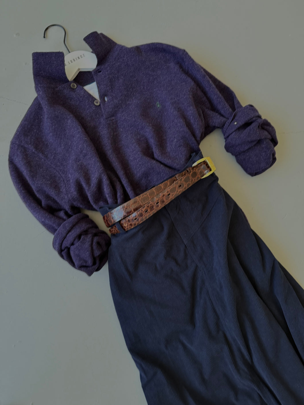 Midnight blue corduroy skirt