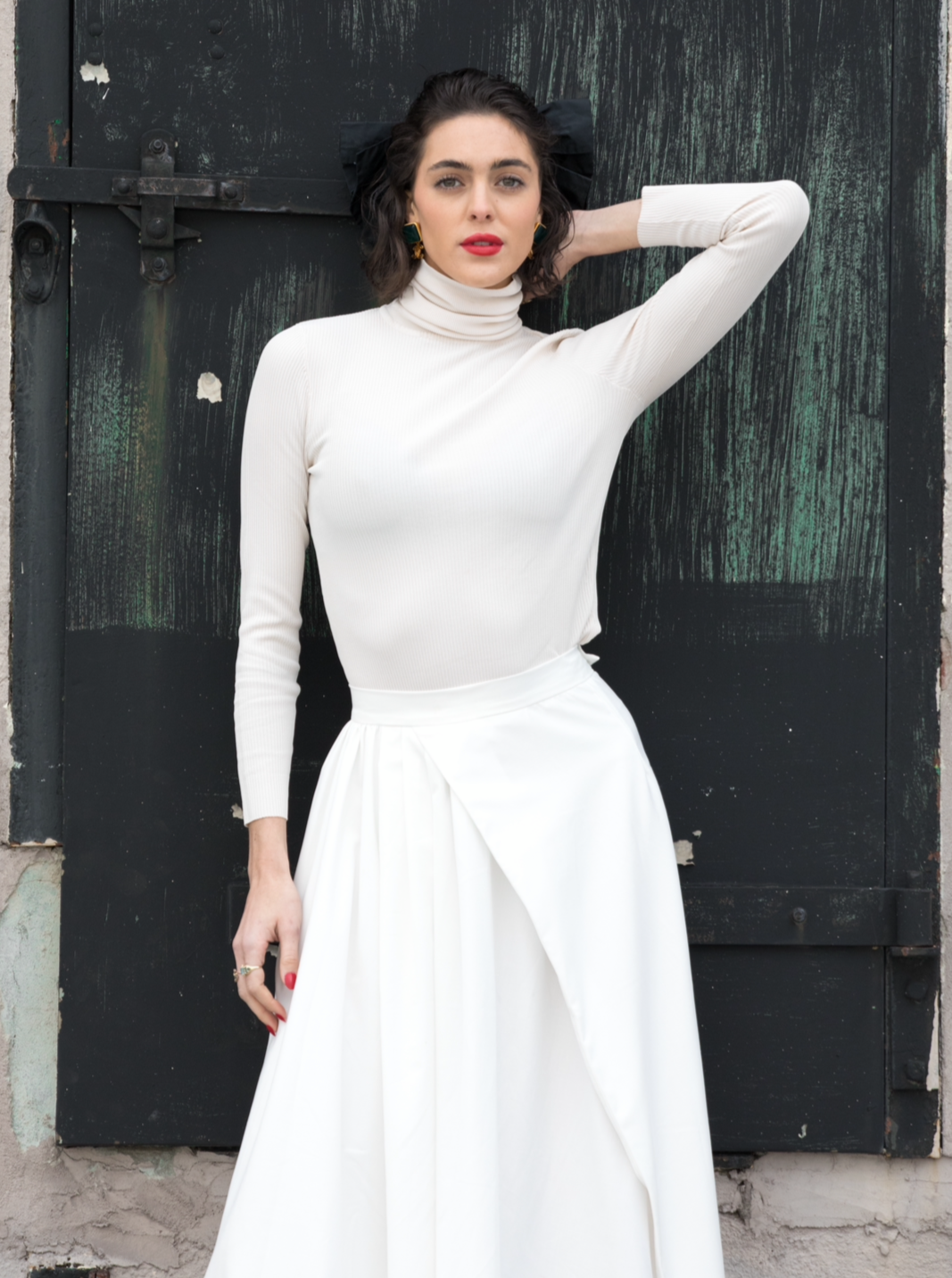 Harloe Pleated Midi Skirt | White – M. Lorincz