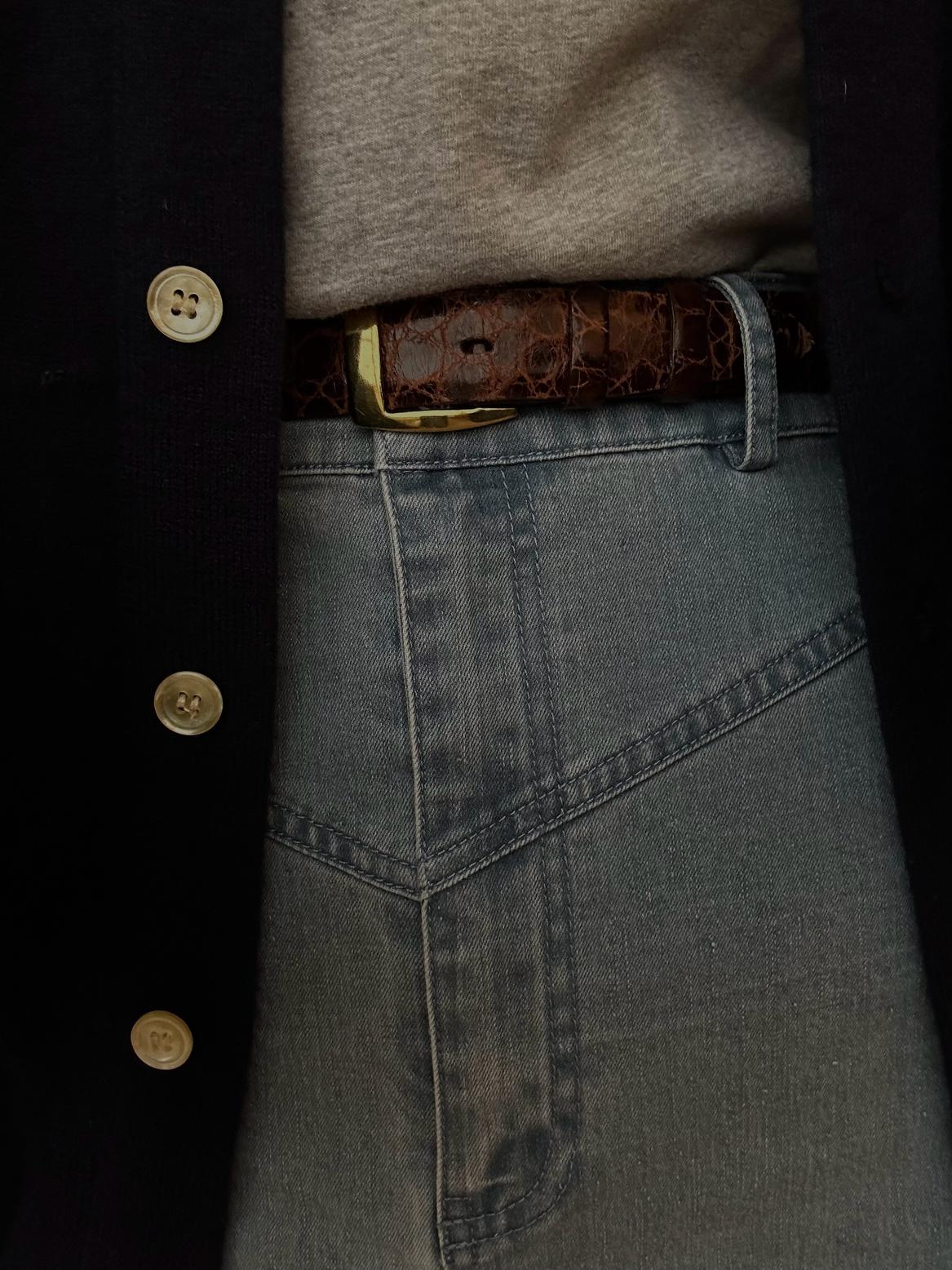 Blue Wash Denim Midi Skirt – M. Lorincz